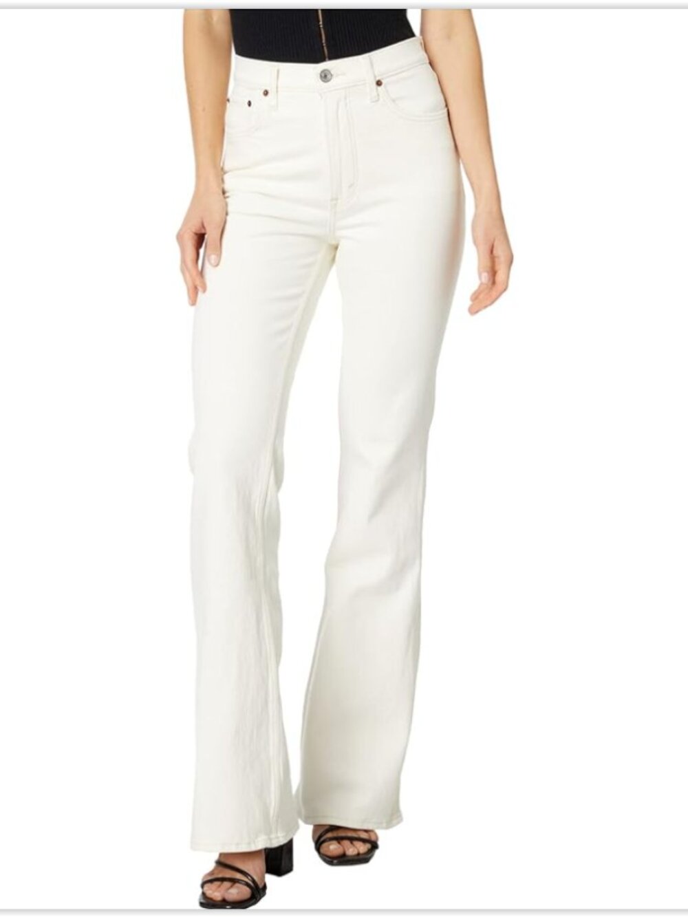 Abercrombie Curve Love White The 70’s Vintage Flare Ultra High-Rise Jeans